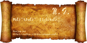 Máthé Ildikó névjegykártya